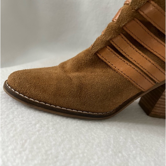 Dolce Vita Size 8 1/2 Leather Cognac Booties - Picture 6 of 16